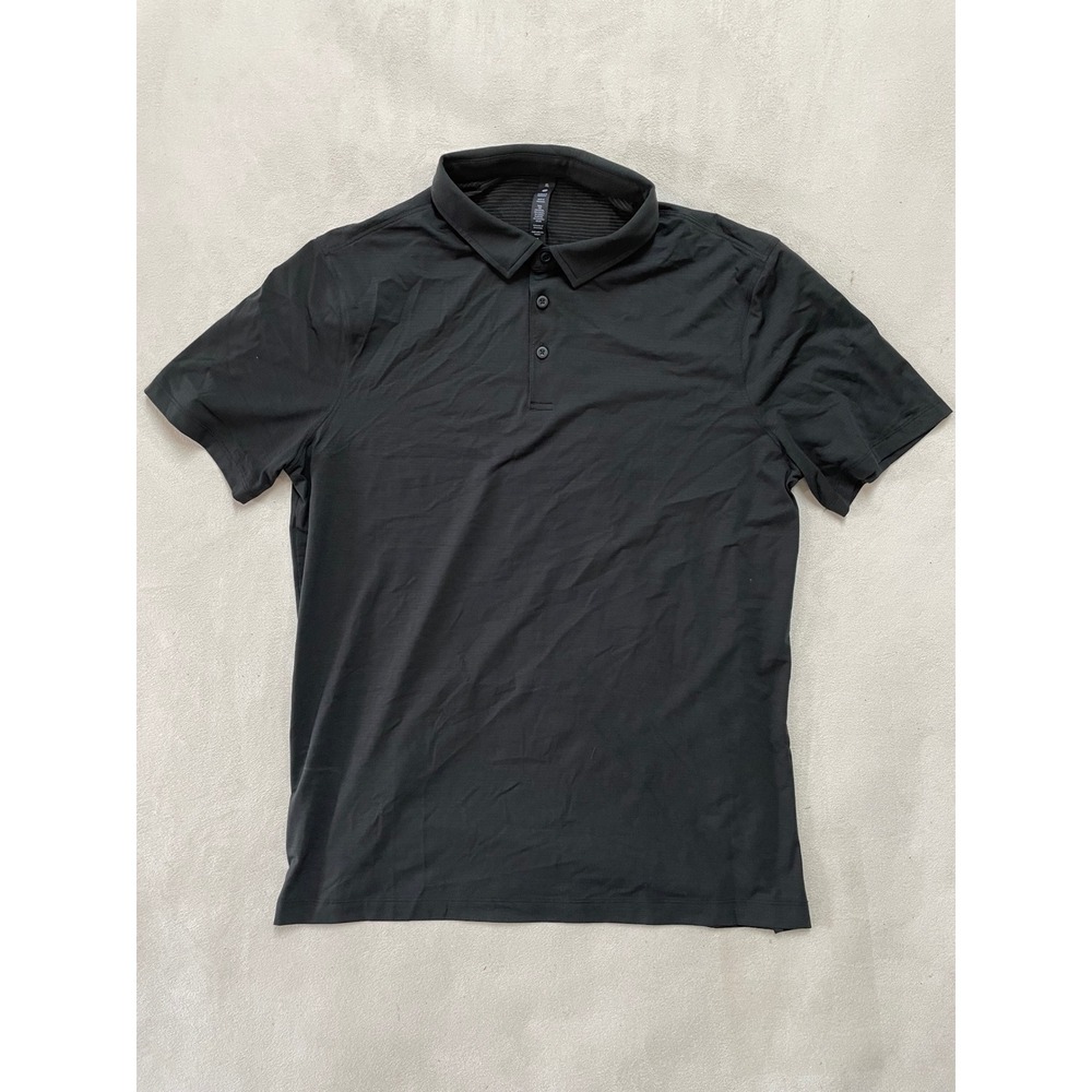 Lululemon Mens Metal Vent Tech Polo 2.0 Black XL LM3CYSS Short Sleeve Golf Shirt